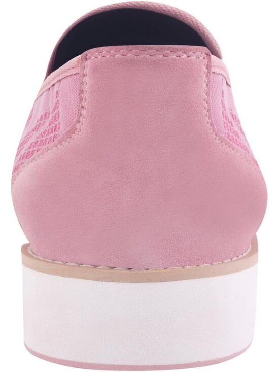 LIBERTYZENO Men\'s Pink Canvas Textile Suede Leather Loafer Tuxedo Slip On Shoes